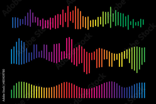 Digital sound wave equalizer, simple audio sound waves effect.