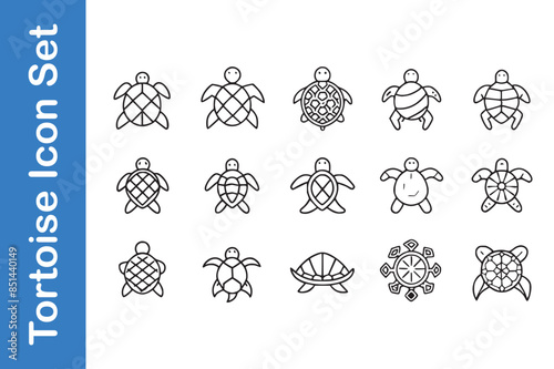 Tortoise line icon with editable vector collections.