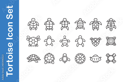 Tortoise line icon with editable vector collections.