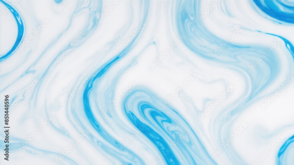 White blue color with liquid fluid marbled, Abstract marbling oil acrylic paint background