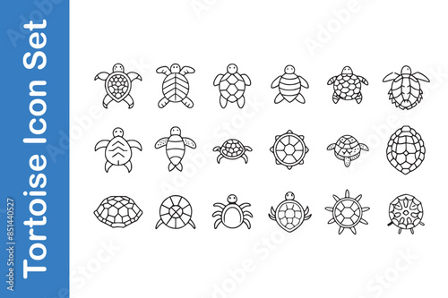 Tortoise line icon with editable vector collections.