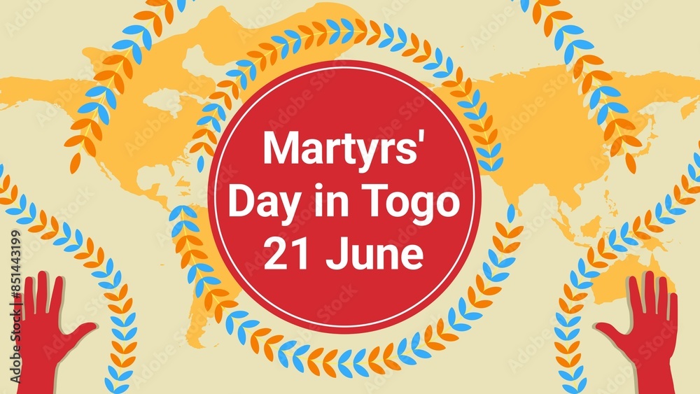 Obraz premium Martyrs' Day in Togo web banner design illustration 