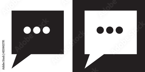 Chat, comment or message Speech Bubble icon. speech bubble sign and symbol vector illustration. flat style icon isolated on white background.