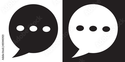 Chat, comment or message Speech Bubble icon. speech bubble sign and symbol vector illustration. flat style icon isolated on white background.