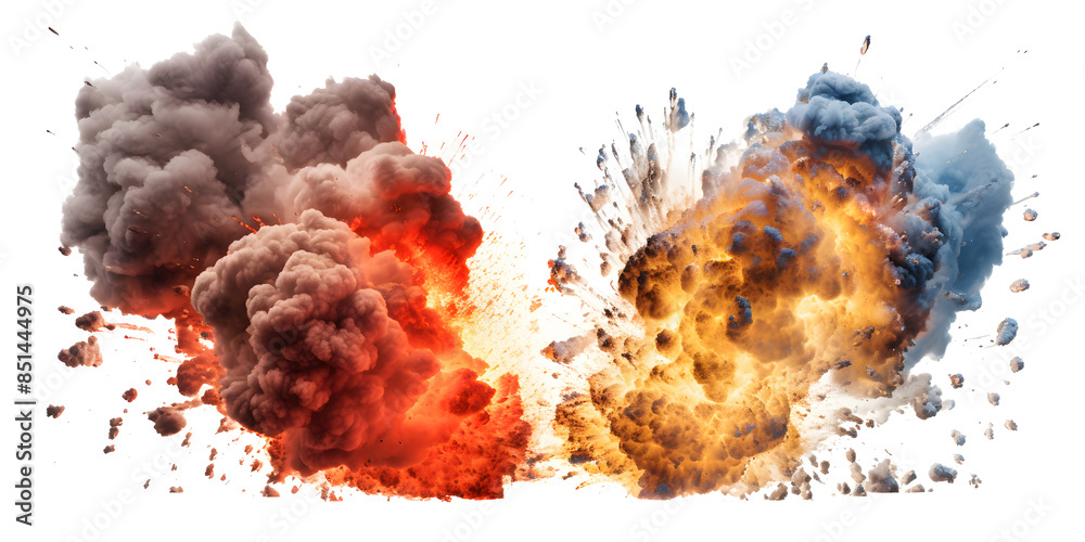 Explosions isolated on a white background Explosions isolated on a white background