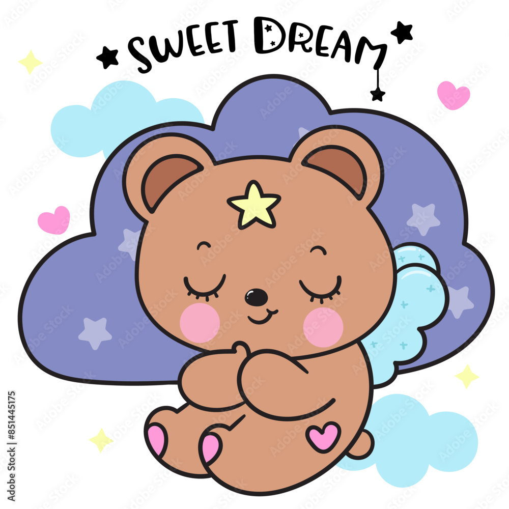 teddy bear sleep on cloud pillow kawaii animal bedtime story teddy bear sleep on cloud pillow kawaii animal bedtime story