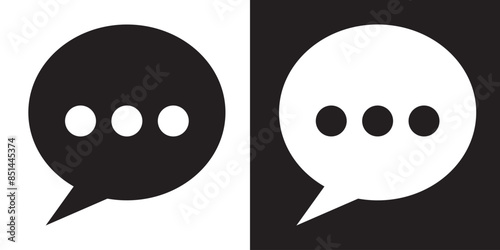 Speech bubble sign and symbol vector illustration. Chat, comment or message Speech Bubble icon.  flat style icon isolated on white background.