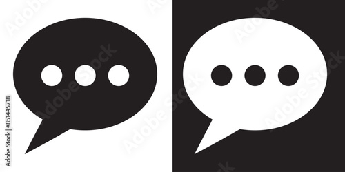 Speech bubble sign and symbol vector illustration. Chat, comment or message Speech Bubble icon.  flat style icon isolated on white background.