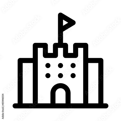 sand castle line icon