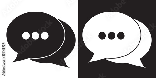Speech bubble sign and symbol vector illustration. Chat, comment or message Speech Bubble icon.  flat style icon isolated on white background.
