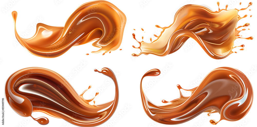 Liquid caramel swirl isolated on white background Liquid caramel swirl isolated on white background