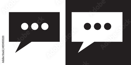 Speech bubble sign and symbol vector illustration. Chat, comment or message Speech Bubble icon.  flat style icon isolated on white background.