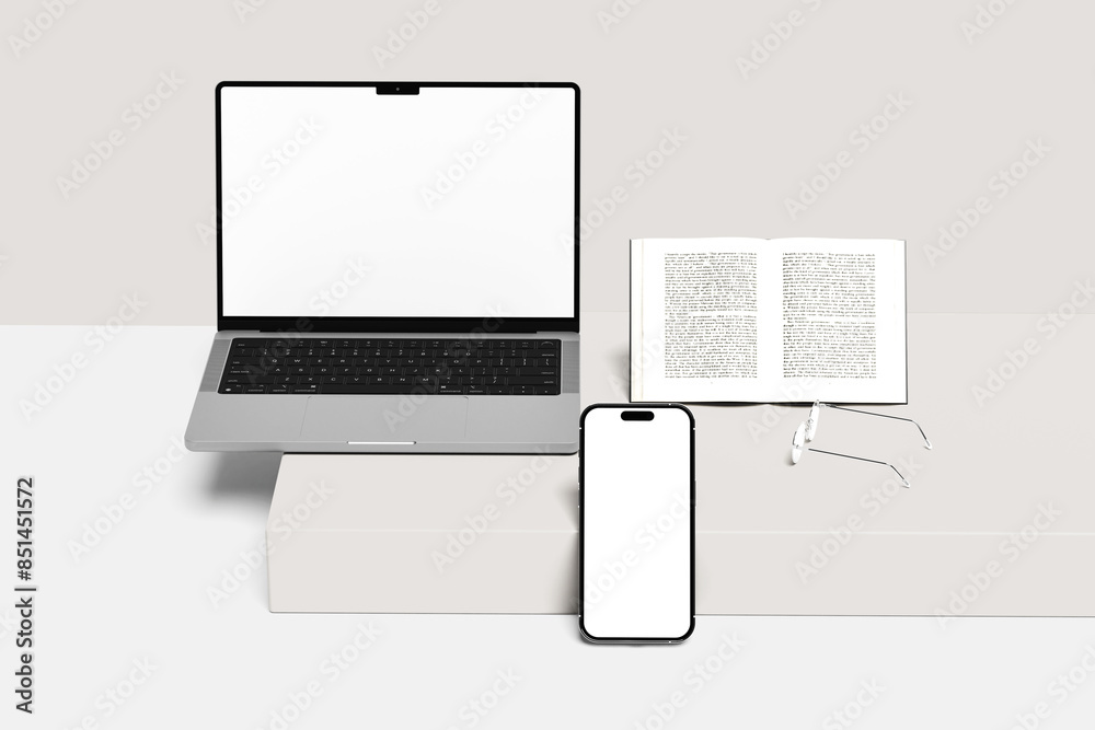Macbook Pro And IPhone 14 Pro Max Mockup Macbook Pro And IPhone 14 Pro Max Mockup