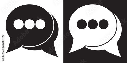Speech bubble sign and symbol vector illustration. Chat, comment or message Speech Bubble icon.  flat style icon isolated on white background.
