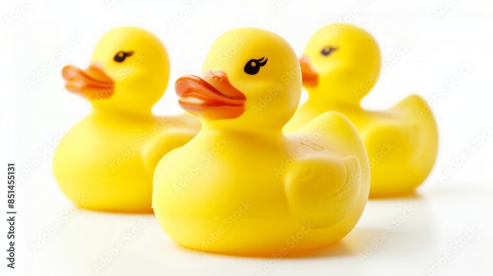 Three Yellow Rubber Ducks in a Row Three Yellow Rubber Ducks in a Row
