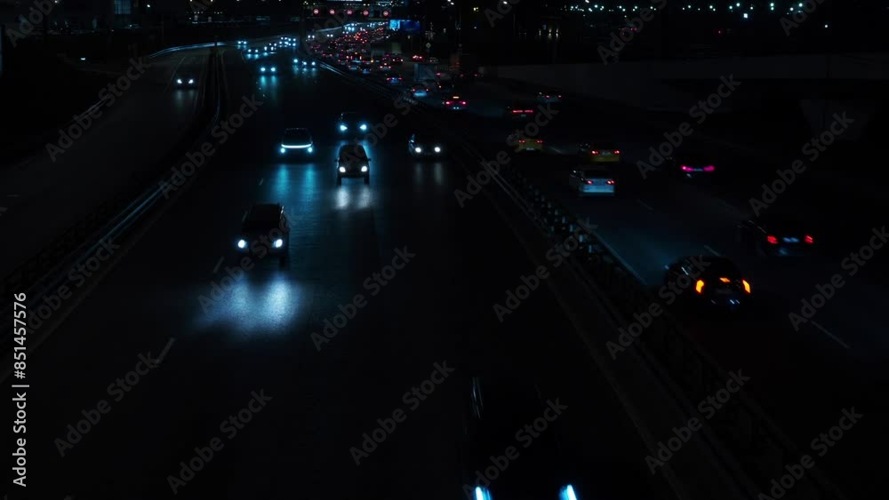 traffic on highway at night traffic on highway at night
