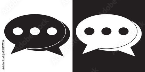 Speech bubble sign and symbol vector illustration. Chat, comment or message Speech Bubble icon.  flat style icon isolated on white background.