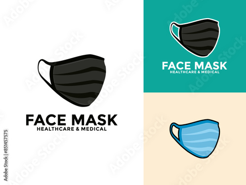 Surgical Face Mask logo icon. Virus Protection, Face mask, Dentist mask Vector illustration