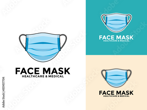 Surgical Face Mask logo icon. Virus Protection, Face mask, Dentist mask Vector illustration