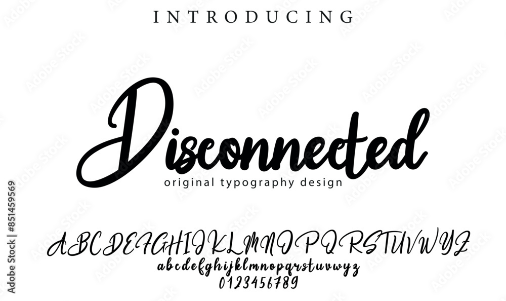Disconnected Font Stylish brush painted an uppercase vector letters, alphabet, typeface Disconnected Font Stylish brush painted an uppercase vector letters, alphabet, typeface