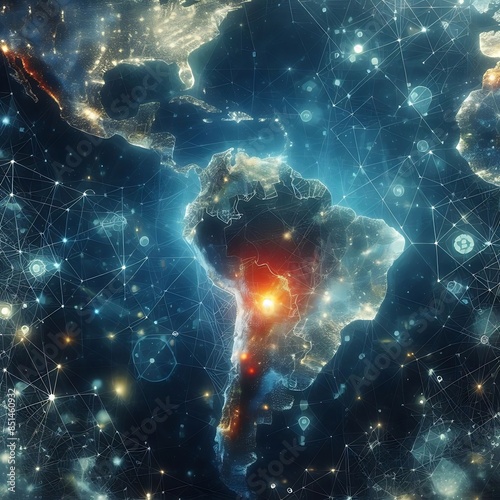 A map of the earth with lights and dots engaging accessible relevant.