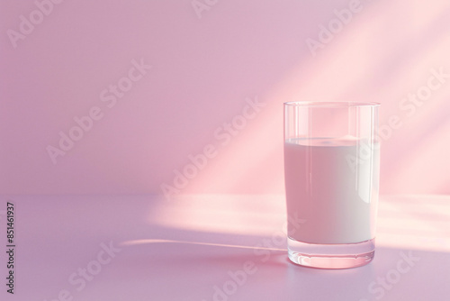 a glass of milk on a table