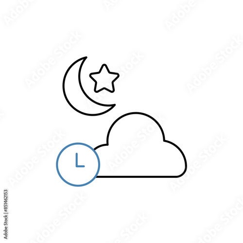 midnight concept line icon. Simple element illustration. midnight concept outline symbol design.
