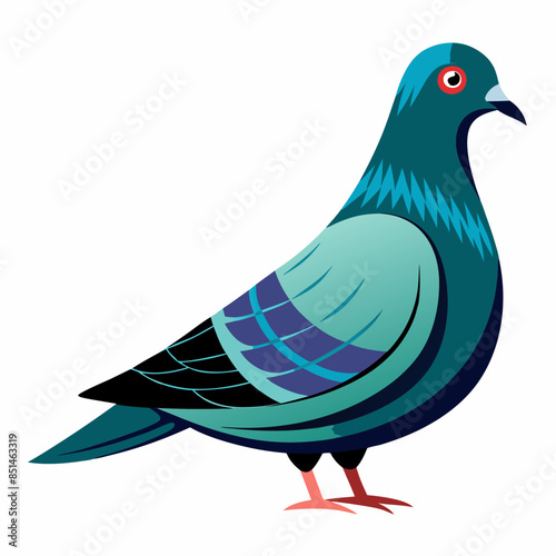 pigeon color bird vector silhouette illustration svg file
