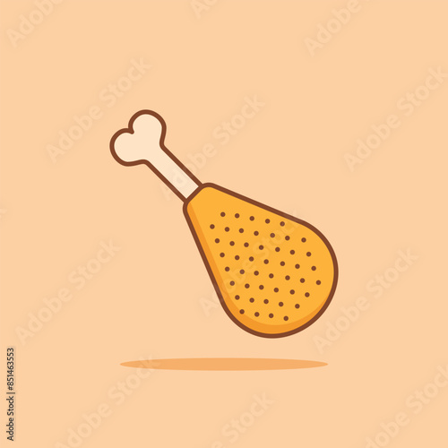 Chicken leg icon in flat style. Fast food menu vector illustration on isolated background. Drumstick sign business concept.