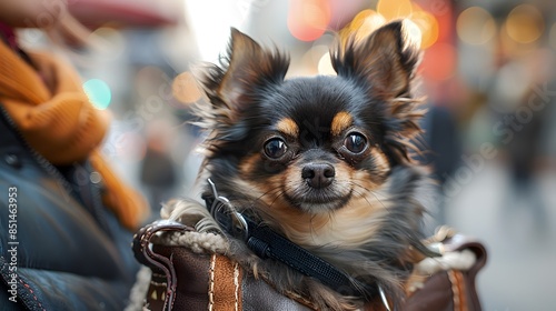 Chihuahua in a stylish handbag photo