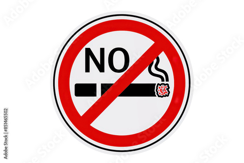 Free Download A circular red and white 'No Smoking' sign with a cigarette crossed out in the center, indicating a no smoking zone. - GFXLoad