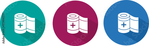 Icon for bandage vector illustration in flat.