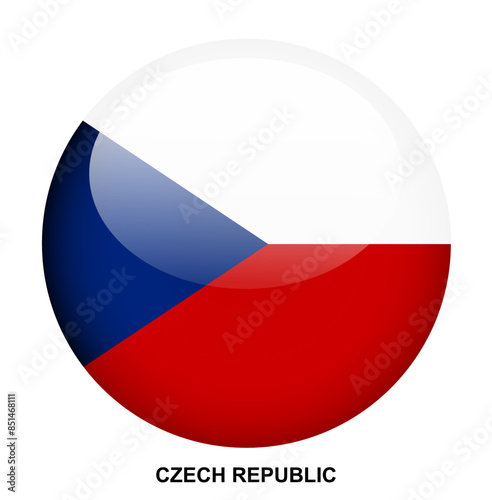 CZECH REPUBLIC flag button on white background
