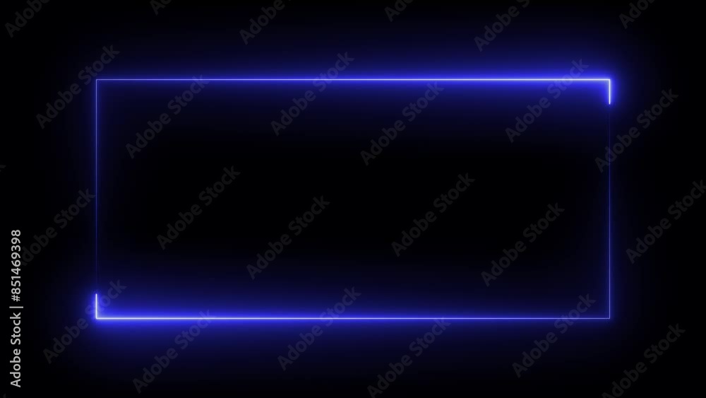 Abstract blue and green neon glowing line frame, animated moving led light screen box projection 4k rendering. Neon rectangle frame. Abstract blue and green neon glowing line frame, animated moving led light screen box projection 4k rendering. Neon rectangle frame.