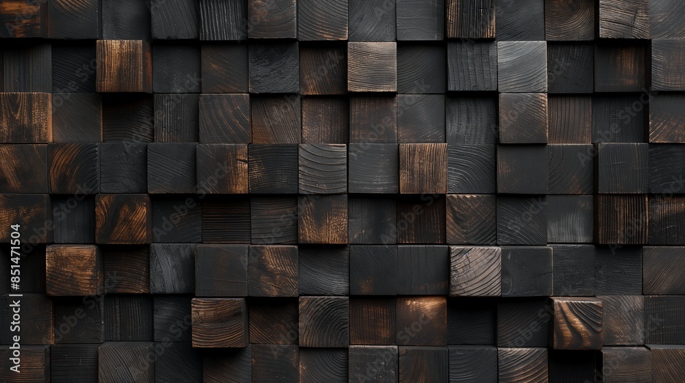 Rustic Wooden Block Pattern, Brown and Black, Natural Texture Design Rustic Wooden Block Pattern, Brown and Black, Natural Texture Design