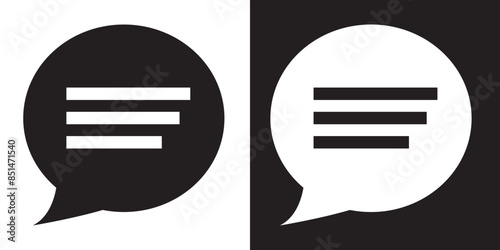 Speech bubble sign and symbol vector illustration. Chat, comment or message Speech Bubble icon.  flat style icon isolated on white background.