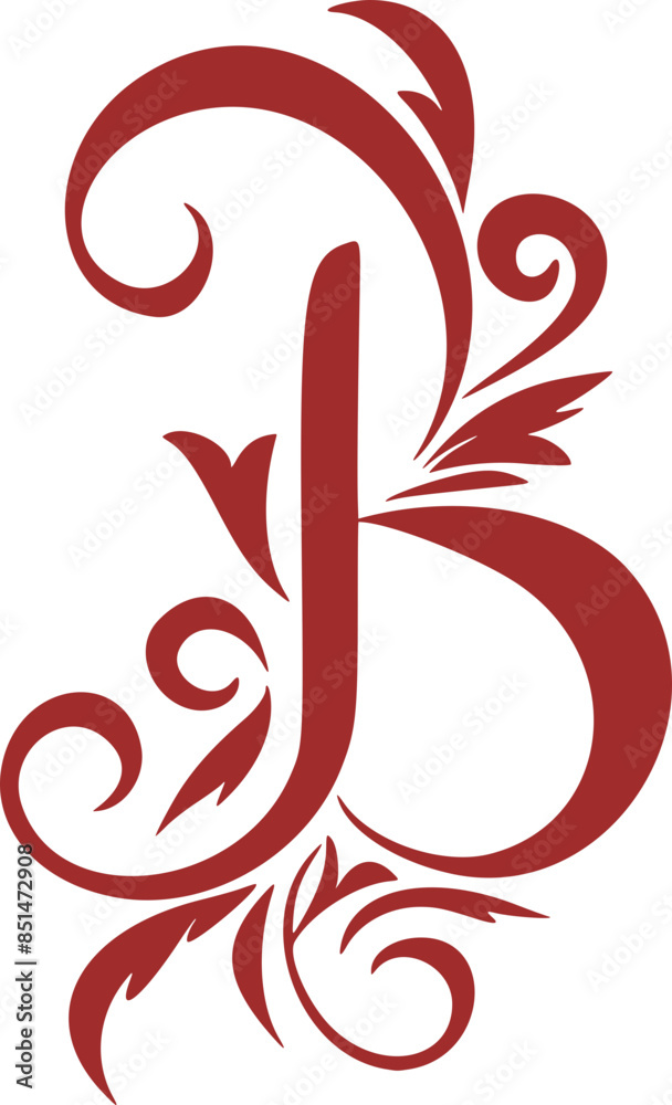 Fototapeta premium stylish typographic alphabet b letter svg 
