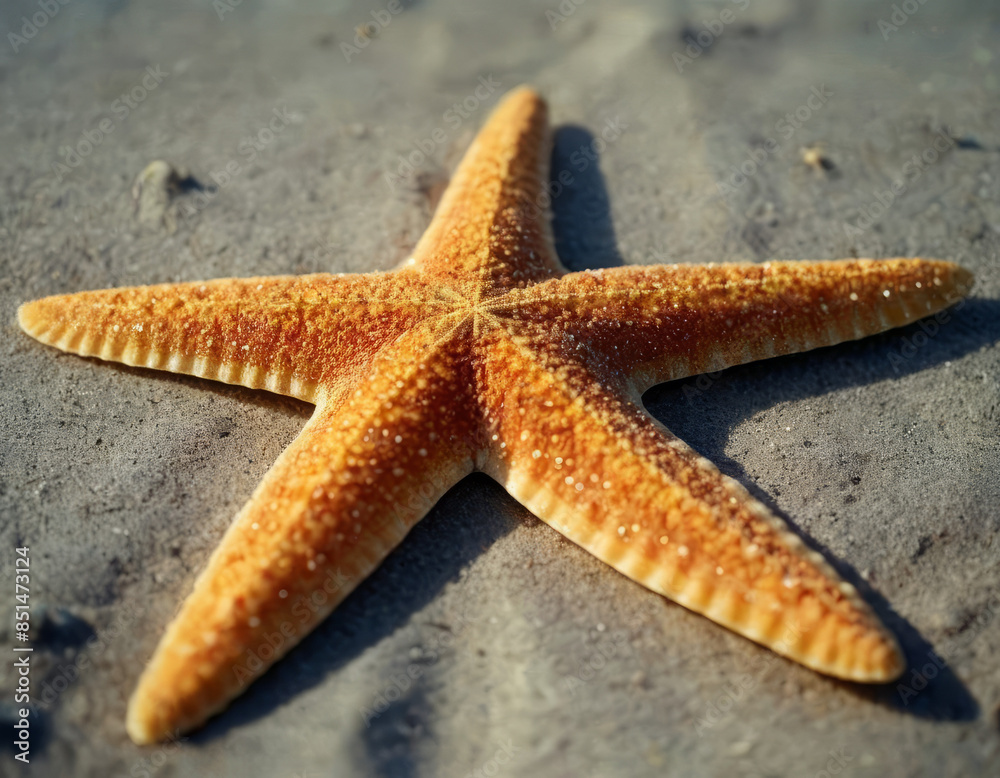 Una stella marina con braccia lunghe e sottili, adagiata sulla sabbia umida.
Una stella marina con braccia lunghe e sottili, adagiata sulla sabbia umida.
