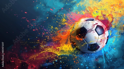 Fototapeta Colorful abstract soccer background.&nbsp;Soccer poster.&nbsp;Football background.&nbsp;Football poster