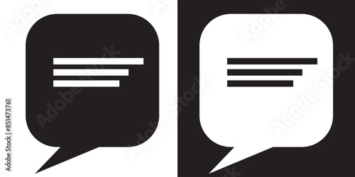 Speech bubble sign and symbol vector illustration. Chat, comment or message Speech Bubble icon.  flat style icon isolated on white background.