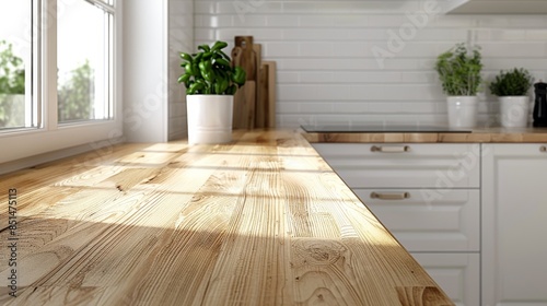Modern Kitchen Design with Light White Counter Generative AI
