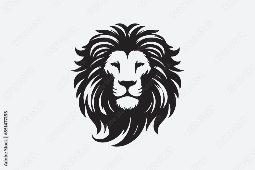 Fototapeta premium Lion Face Logo Icon Vector Illustration Design