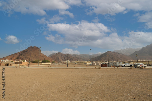 Muslim tourists and pilgrims visiting The Martyrs of Uhud. The Archers Hill of Uhud Mountain.