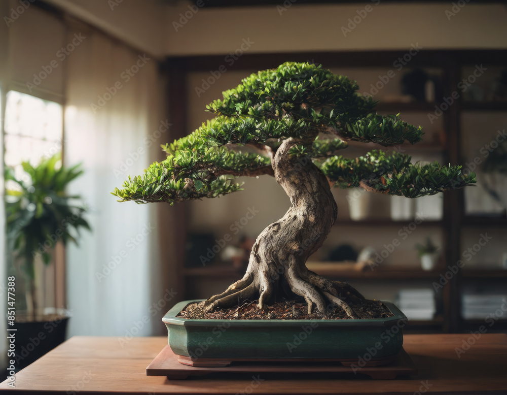 Un bonsai con foglie argentate e un tronco contorto che racconta storie di tempi antichi.
Un bonsai con foglie argentate e un tronco contorto che racconta storie di tempi antichi.