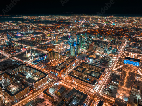 Wallpaper Mural Astana Cityscape Night View Torontodigital.ca