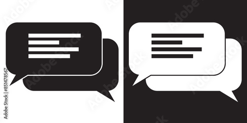 Speech bubble sign and symbol vector illustration. Chat, comment or message Speech Bubble icon.  flat style icon isolated on white background.