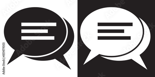 Speech bubble sign and symbol vector illustration. Chat, comment or message Speech Bubble icon.  flat style icon isolated on white background.