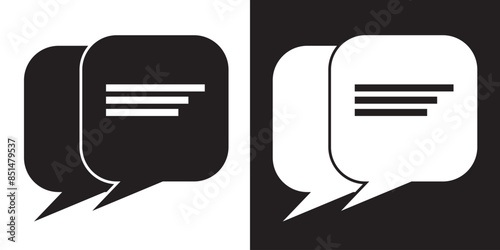 Speech bubble sign and symbol vector illustration. Chat, comment or message Speech Bubble icon.  flat style icon isolated on white background.