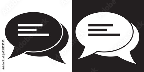 Speech bubble sign and symbol vector illustration. Chat, comment or message Speech Bubble icon.  flat style icon isolated on white background.
