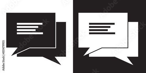 Speech bubble sign and symbol vector illustration. Chat, comment or message Speech Bubble icon.  flat style icon isolated on white background.